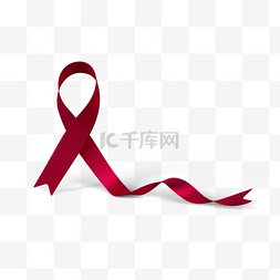 灵动红丝带3d元素艾滋