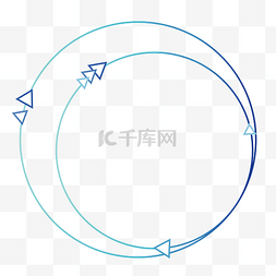 蓝色渐变圆环漂浮三角科技边框
