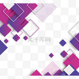 立体块图片_紫色实心方形几何组成边框