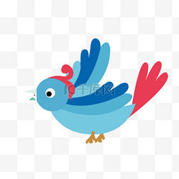 小小鸟插画图片_蓝色的小鸟免抠图