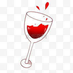 创意红酒酒杯插画
