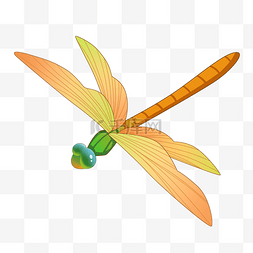 蜻蜓卡通素材图片_黄色卡通蜻蜓