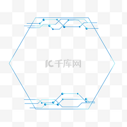 图形科技装饰图片_不规则图形科技感点线蓝色