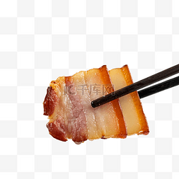 腊味板鸭图片_筷子夹起腊肉