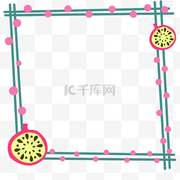 火龙果图片_粉色圆点边框