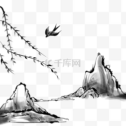 水墨山水图片_古典水墨山水国画景色