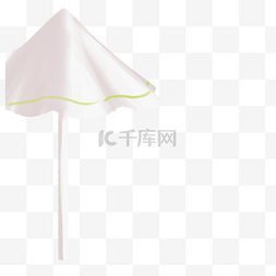 小清新矢量插画图片_手绘卡通个白色太阳伞免扣元素