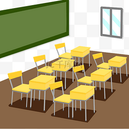 教室黑板窗户桌椅