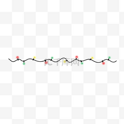 红绿黄线条图片_波浪线黑色弯曲线红绿黄光效圣诞