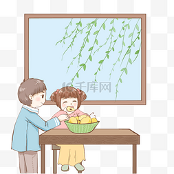 黄色小桌子图片_立春时节在吃梨赏外景