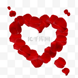 心形的花瓣图片_红色心形漂浮的玫瑰花瓣