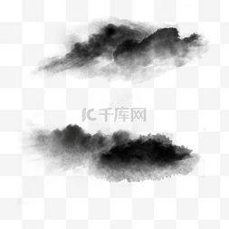 黑色水墨中国风图片_水墨云手绘中国风