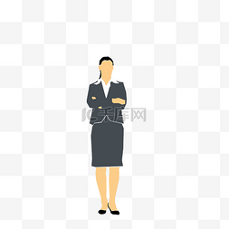 工作装图片_卡通穿着工作装的女领导免扣图