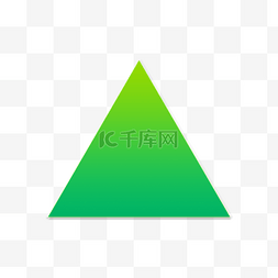 立体正三角形图片_渐变l绿色立体三角形状