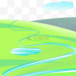 绿色草原小溪