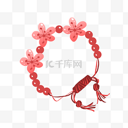 红色的珠珠图片_花朵和红色珠子手饰