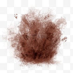 棕色简约爆炸沙尘效果元素
