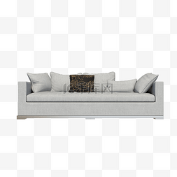 冷色调沙发图片_现代灰色的布艺软包沙发