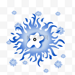 蓝色传染性细菌插画