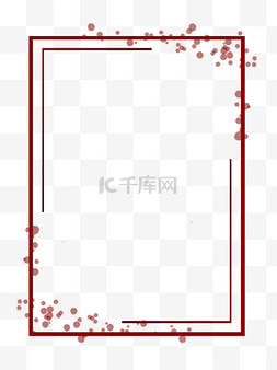 节日几何装饰图片_中国风红色简约几何边框