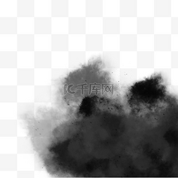 白烟气图片_创意感手绘黑色烟雾