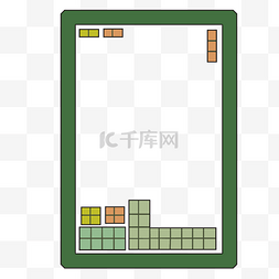 积木俄罗斯方块图片_绿色深绿色简单积木边框