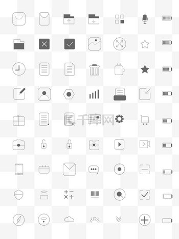 网页黑白icon图片素材网页icon图标通用