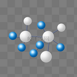 球形分子结构图片_蓝色的化学分子结构