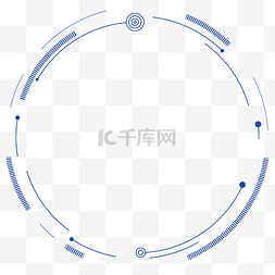 圆形蓝色科技边框图片_蓝色简约科技圆环