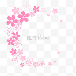 卡通粉色简约海报图片_春季粉色樱花边框卡通素材下载