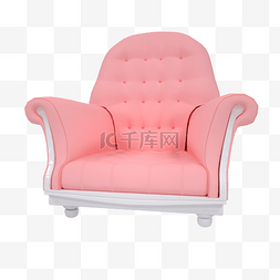 家具空间图片_仿真粉色单人沙发