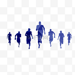 跑步的人图片_蓝色创意科技跑步的人元素
