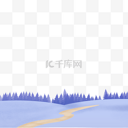 白色冬季雪景插画