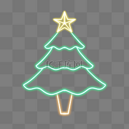 圣诞节发光霓虹灯圣诞树