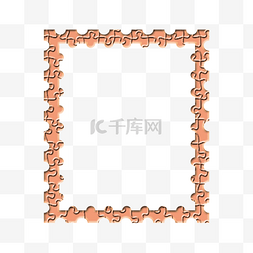 拼图图片_粉色可爱简易拼图边框