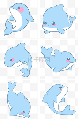 可爱的蓝色海豚