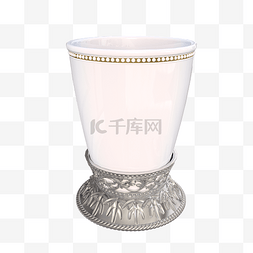 银的陶瓷茶杯