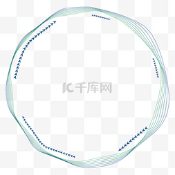 渐变环形图片_蓝绿渐变不规则圆环箭头边框