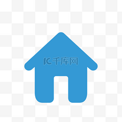 蓝色的建筑房屋图标
