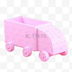 粉色的卡通小车玩具
