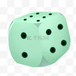 浅绿色的骰子插画