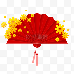 中国风边框图片_新年春节扇子边框