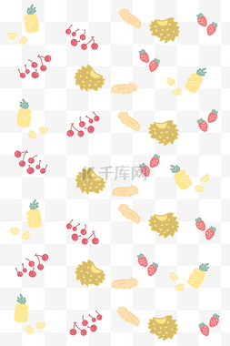 菠萝底纹png图片_热带水果底纹印花背景