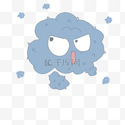 蓝色细菌病毒图片_卡通云朵细菌病毒