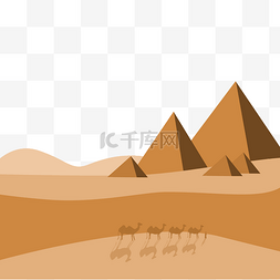黄沙图片_沙漠里的金字塔装饰免扣素材