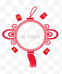 中国结流苏图片_中国结新年头像框装饰