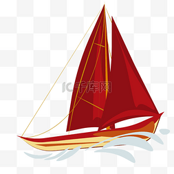 红色帆船装饰