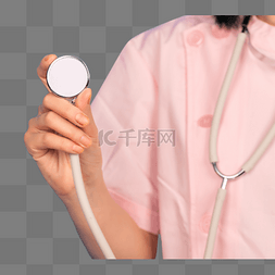 服装设计logo图片_医护人员单手拿听诊器