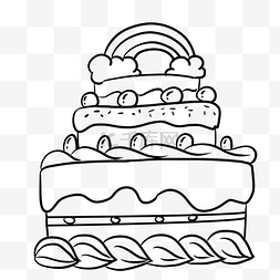 儿童节蛋糕线条简单装饰
