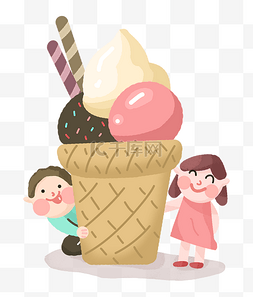 爱吃的女孩图片_爱吃冰淇淋的小孩夏日夏季